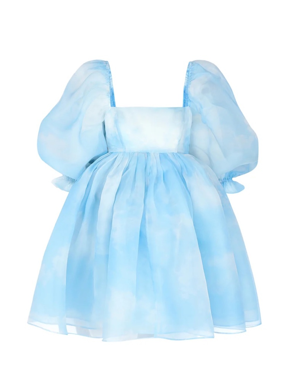 Selkie Head in the Clouds Blue & White Puff Dress - Picture 4 of 10